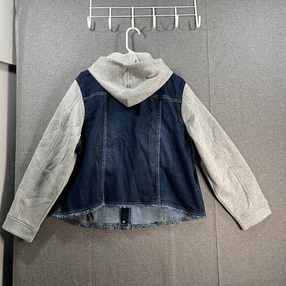 GRAVER by Susan Graver Denim & French Terry Jean Jacket Antique Wash Size 2X - Picture 2 of 13